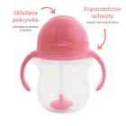 Munchkin, kubek niekapek ze słomką, różowy, 207 ml