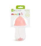 Munchkin, kubek niekapek ze słomką, różowy, 296 ml