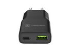 Natec, ładowarka sieciowa, RIBERA GAN SLIM 1X USB-A + 1X USB-C, 20W, czarna