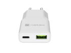Natec, ładowarka sieciowa, RIBERA GAN SLIM USB-A USB-C 20W, biała