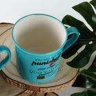 NAVA, kubki porcelanowe, turkusowe, 4 szt., 300 ml