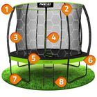 Neo-Sport, trampolina ogrodowa profilowana, z siatką wewnętrzną, 10ft/312 cm