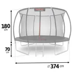Neo-Sport, trampolina ogrodowa, profilowana, z siatką wewnętrzną, 12ft/374 cm
