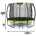 Neo-Sport, trampolina ogrodowa, profilowana, z siatką wewnętrzną, 12ft/374 cm