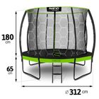 Neo-Sport, trampolina ogrodowa profilowana, z siatką wewnętrzną, 312 cm