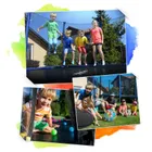 Neo-Sport, trampolina ogrodowa siatka wewnętrzna i drabinką, 252 cm