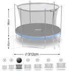Neo-Sport, trampolina ogrodowa z siatką wewnętrzną i drabinką, 10ft/312 cm