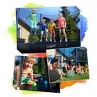 Neo-Sport, trampolina ogrodowa, z siatką wewnętrzną i drabinką, 13ft/404 cm