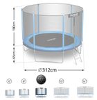 Neo-Sport, trampolina ogrodowa z siatką zewnętrzną i drabinką, 10ft/312 cm