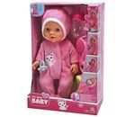 New Born Baby, lalka bobas w kociej piżamce z akcesoriami, 30 cm