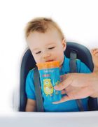 Nuby, kubek niekapek, 360, niebiesko-pomarańczowy, 300 ml, 6m+