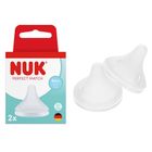 Nuk, Perfect Match, smoczek silikonowy do butelki, rozmiar S, 0m+, 2 szt.
