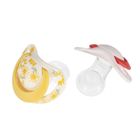 Nuk, Star, smoczek uspokajający, silikonowy, 6-18m, różowy i żółty, 2 szt.