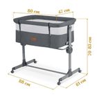 Nukido, NK-243, łóżeczko turystyczne składane, dostawka, ciemny szary