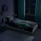 Nuty, Fluo, 2-częściowy komplet pościeli bawełnianej, świecąca w ciemności, 140-200 cm