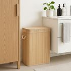 Nuxio, Luva, bambusowy kosz na pranie z pokrywą, 80l