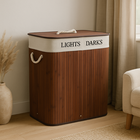 Nuxio, Svana, bambusowy kosz na pranie, 2-komorowy, 100l