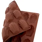 Orion, forma do ciastek, silikonowa, brązowa, muszelki, 32-24,5-2 cm