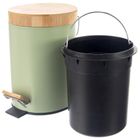 Orion, Greenish, kosz na śmieci, metalowy, z pedałem, zielony, 5l