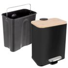 Orion, kosz na śmieci z pedałem, stalowy, czarny, wąski, 5l