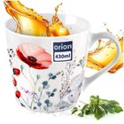 Orion, kubek porcelanowy, kwiaty maki, 430 ml