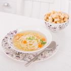 Orion, Louka, talerz obiadowy głęboki, porcelanowy, kwiaty, 20,5 cm