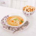 Orion, Louka, talerz obiadowy płytki, porcelanowy, biały, kwiaty, 27 cm