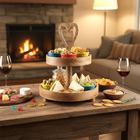 Orion, Mango, patera drewniana, 2-poziomowa, 42 cm