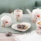 Orion, talerz deserowy porcelanowy, serce, Maki, 17.5-17 cm