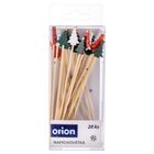 Orion, wykałaczki do przekąsek, bambusowe, choinka, 13 cm, 20 szt.