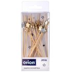 Orion, wykałaczki do przekąsek, bambusowe, gwiazdka, 12 cm, 20 szt.