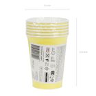 PartyDeco, kubeczki papierowe, żółty, 250 ml, 6 szt.