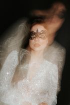 PartyDeco, maska karnawałowa, koronkowa, czarna, 20-7,3 cm