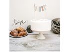 PartyDeco, topper, dekoracja na tort urodzinowy, girlanda flagietkowa, szara, 20 cm