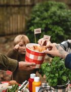 PartyDeco, wiaderka na przekąski, krata, 14 cm, 2 szt.