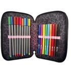 Paso, Myszka Minnie, piórnik rozkładany, potrójny, z wyposażeniem, szaro-różowy, Panterka