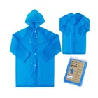 Peleryna przeciwdeszczowa dziecięca z kapturem, niebieska, Hi-Tec