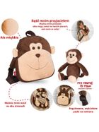 Perletti, Małpka Max, plecak dla przedszkolaka, brązowy