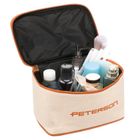 Peterson, kosmetyczka kuferek, beżowa-brązowa