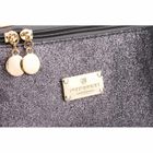 Peterson, kosmetyczka kuferek, brokatowa, szara