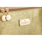 Peterson, kosmetyczka kuferek, brokatowa złota