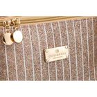 Peterson, kosmetyczka kuferek, brokatowa złota