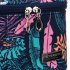 Peterson, kosmetyczka kuferek, granatowa z botanicznym wzorem