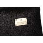 Peterson, kosmetyczka prostokątna, brokatowa, czarna