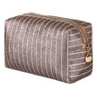 Peterson, kosmetyczka prostokątna, brokatowa, różowe złoto