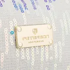 Peterson, kosmetyczka prostokątna, cekinowa, biała