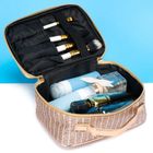 Peterson, kosmetyczka z uchwytem, brokatowa, złota