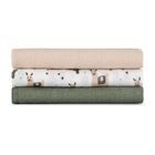 Petite&Mars, Moussy, zestaw pieluszek z muślinu bambusowego, Liama Vibes, 68-68 cm, 3 szt.