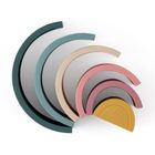 Petite&Mars, Rainbow, silikonowa zabawka, układanka, Misty Green, 12m+