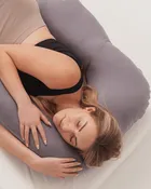 Piapimo, poduszka ciążowa do spania, typ 7, jersey, szara